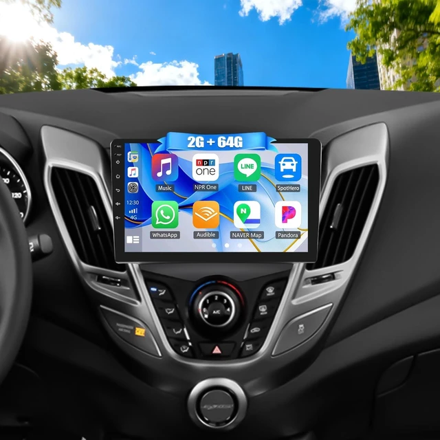 Main image of for Hyundai Veloster 2011-2017 Android 15 Car Stereo 9 Inch Touch Screen Wireless CarPlay Android Auto Mirror Link 2G+64G Bluetooth FM 26UI GPS Navigation WiFi SWC+Backup Camera