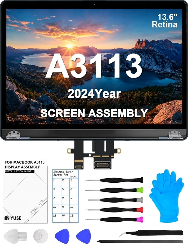 Main image of A3113 Replacement Screen for MacBook Air 13.6" 2024(M3) Full LCD(Starlight)