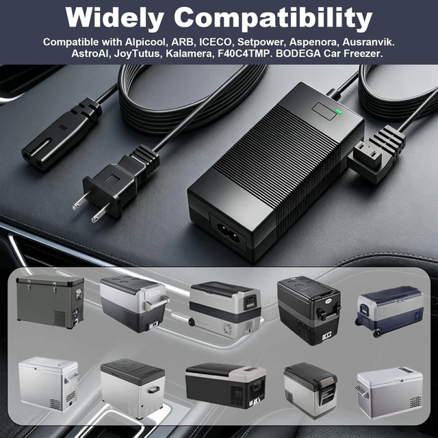 Alt view image 2 of 5 - Power Cord for Car Refrigerator Compatible with Alpicool, Bodega, Euhomy, BougeRV, ARB, ICECO, Setpower, JoyTutus Car Refrigerator Power Adapter Charger