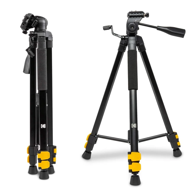 Main image of Kodak PhotoGear 62" Lightweight Tripod ^^ Compact 3-Section Flip-Lock Aluminum Tripod Adjusts 22-62, QuickRelease Plate, Smartphone Adapter & 1/4 to 3/8 Screw, Bubble Level, Carry Case, E-Guide