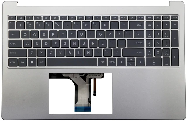 Main image of BestParts Palmrest Keyboard Compatible with HP Laptop 15-FC / 15-FD Silver