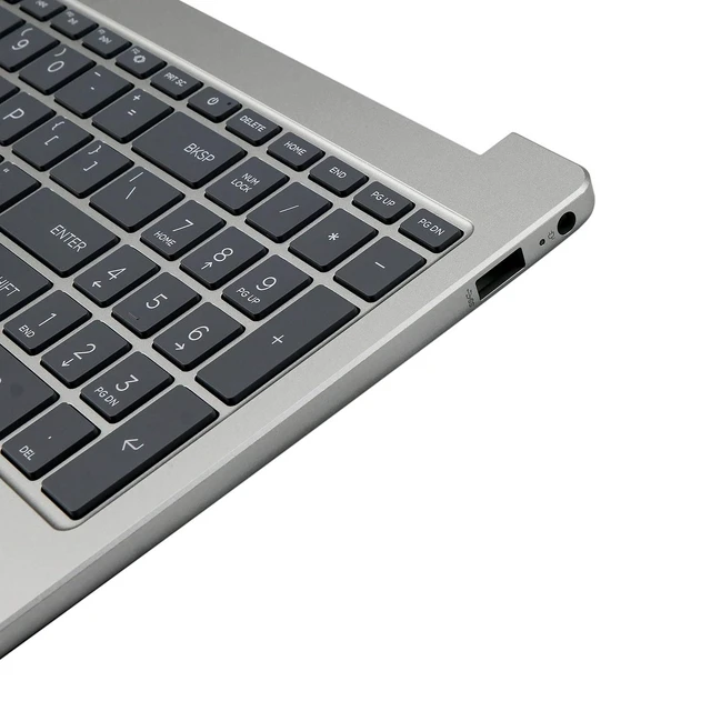 Alt view image 3 of 5 - BestParts Palmrest Keyboard Compatible with HP Laptop 15-FC / 15-FD Silver