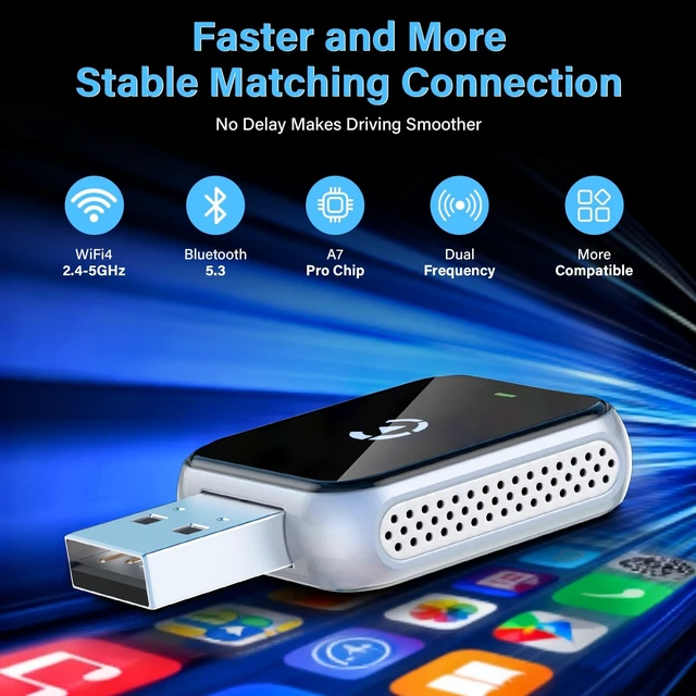 Alt view image 2 of 5 - 2026 Upgraded Mini Wireless CarPlay Adapter for iPhone Device
