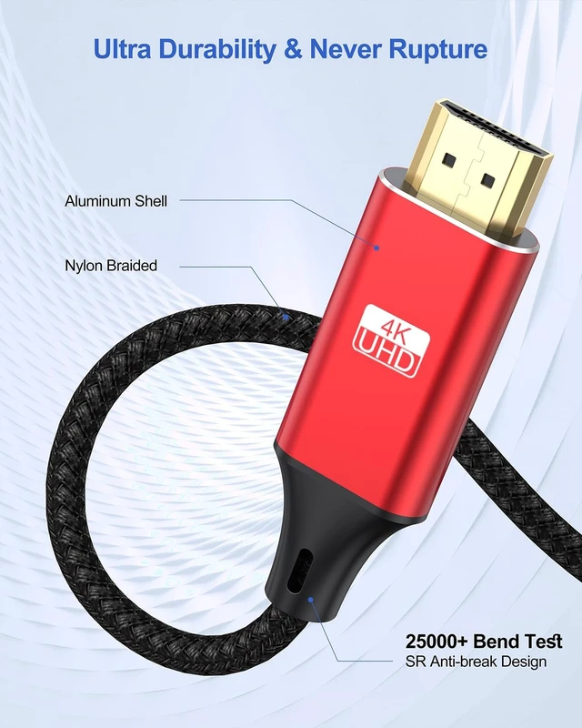 Alt view image 4 of 5 - ApoJodly 4K Micro HDMI to HDMI Cable 30FT, HDMI to Micro HDMI Cable HDR