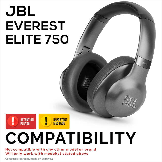 Alt view image 2 of 5 - Replacement Earpads for JBL Everest Elite 750 & 750NC Headphones - PU Leather & Memory Foam Ear Cushion for Additional Comfort - by Brainwavz