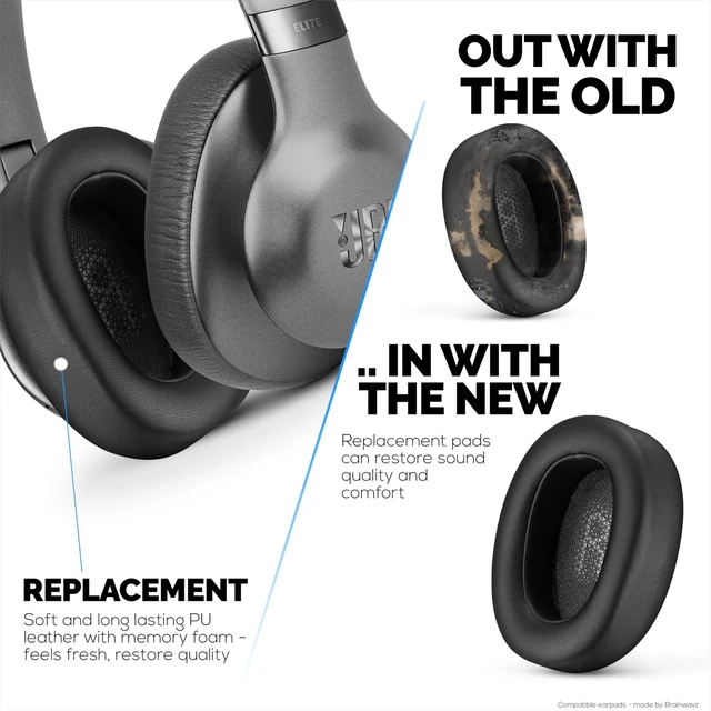 Alt view image 5 of 5 - Replacement Earpads for JBL Everest Elite 750 & 750NC Headphones - PU Leather & Memory Foam Ear Cushion for Additional Comfort - by Brainwavz