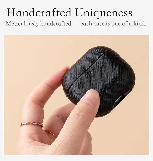 Alt view image 2 of 5 - HanFab Envelop Series - Hard Case for AirPods 4th Generation - Black