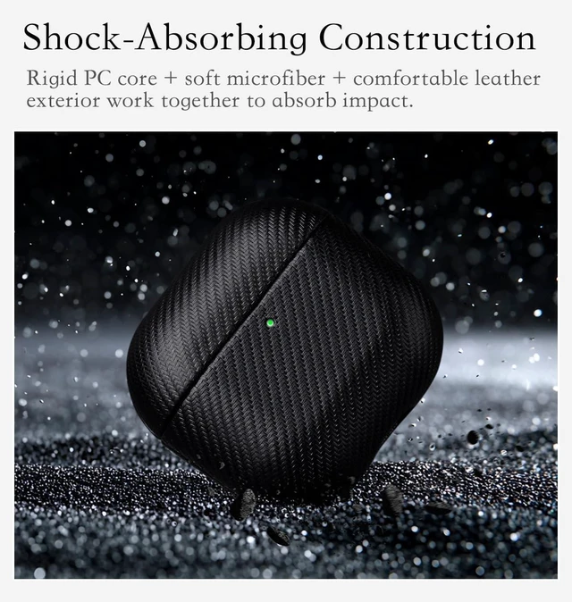 Alt view image 4 of 5 - HanFab Envelop Series - Hard Case for AirPods 4th Generation - Black