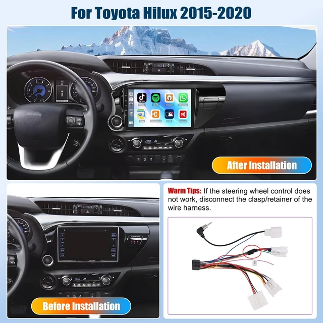 Alt view image 2 of 5 - SIXTOP Car Stereo Radio for Toyota Hilux 2015-2020 with Wireless Apple CarPlay Android Auto HD 10 Inch IPS Touch Screen Bluetooth YouTube Video V-Link Mirror Link FM/RDS DSP USB SWC Backup Came
