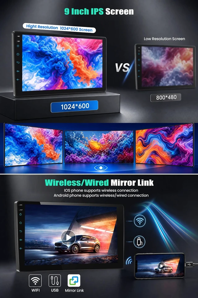 Alt view image 5 of 5 - SIXTOP Car Stereo Radio for Toyota Hilux 2015-2020 with Wireless Apple CarPlay Android Auto HD 10 Inch IPS Touch Screen Bluetooth YouTube Video V-Link Mirror Link FM/RDS DSP USB SWC Backup Came