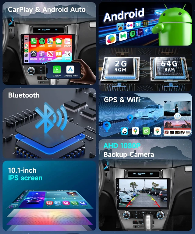 Alt view image 3 of 5 - Podofo Android 15 Car Radio for 2009-2012 Ford Fusion Mondeo Mustang