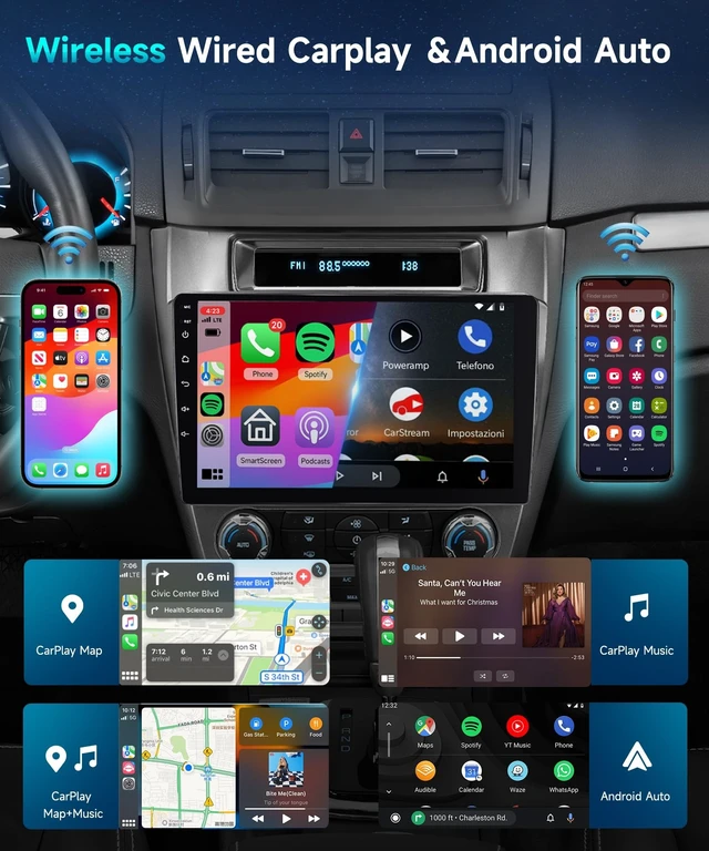 Alt view image 4 of 5 - Podofo Android 15 Car Radio for 2009-2012 Ford Fusion Mondeo Mustang