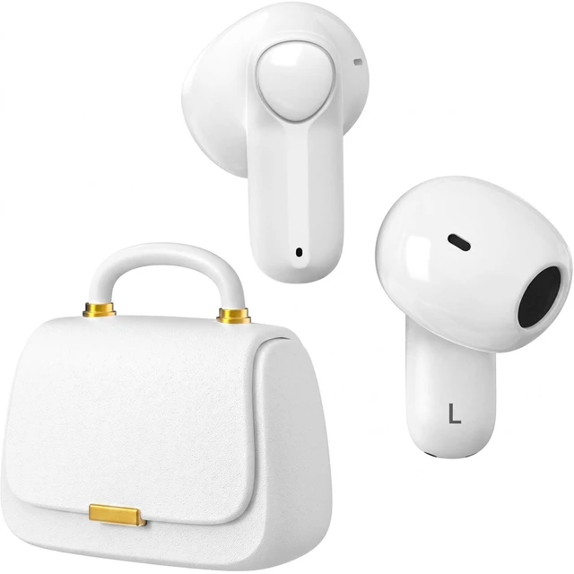 Main image of ANCwear Wireless Earbuds with Mini Handbag Case, 22H Playtime, Pearl White