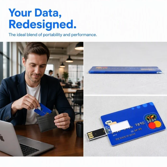 Alt view image 2 of 5 - Grcfumo Card Shaped U Disk, 32GB USB Flash Drive, Portable USB Flash Drive for Data Storage File Transfer