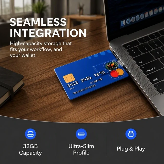 Alt view image 3 of 5 - Grcfumo Card Shaped U Disk, 32GB USB Flash Drive, Portable USB Flash Drive for Data Storage File Transfer