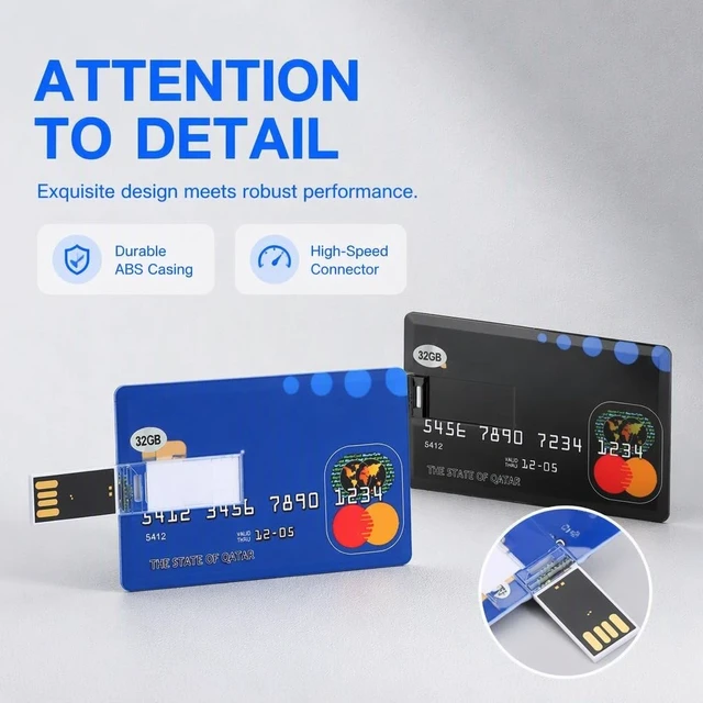 Alt view image 5 of 5 - Grcfumo Card Shaped U Disk, 32GB USB Flash Drive, Portable USB Flash Drive for Data Storage File Transfer