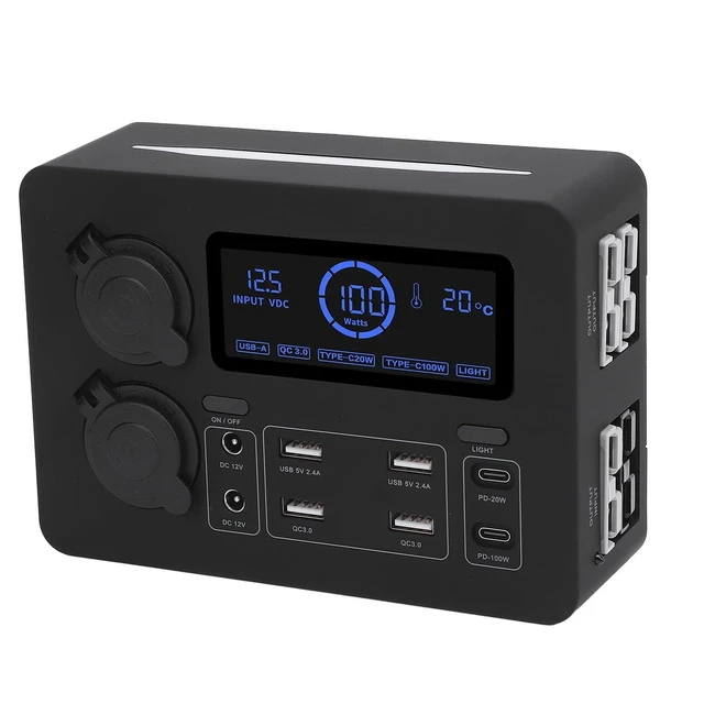 Alt view image 3 of 5 - ACOGEDO 12V Power Box 100W LCD Display USB C QC3 0 Port for 4 Anderson Outlet Multifunctional for Boat RV Car a Built Display QC3 12V Power BoxMini Distribution BoxMini Hub