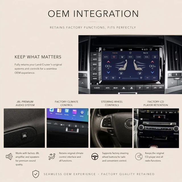 Alt view image 3 of 5 - 8-Core Android Car Stereo for Toyota Land Cruiser 11 200 2007-2015 Type C