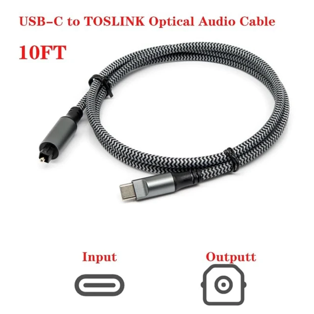 Alt view image 2 of 3 - Sucaicuo USB-C to TOSLINK Optical Audio Cable, 10ft SPDIF Digital Cord