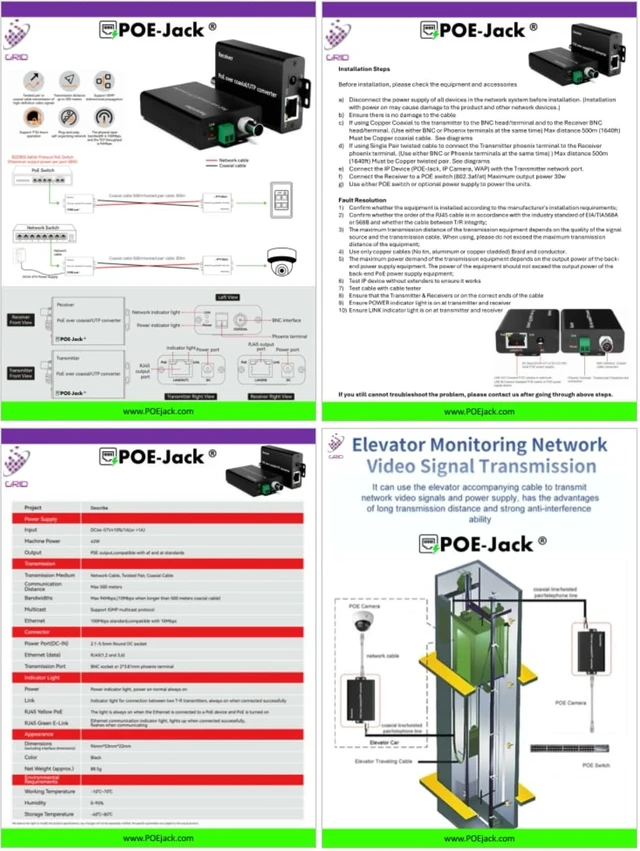 Alt view image 5 of 5 - IP/POE Extender Over Coax or Single Pair Network Cable