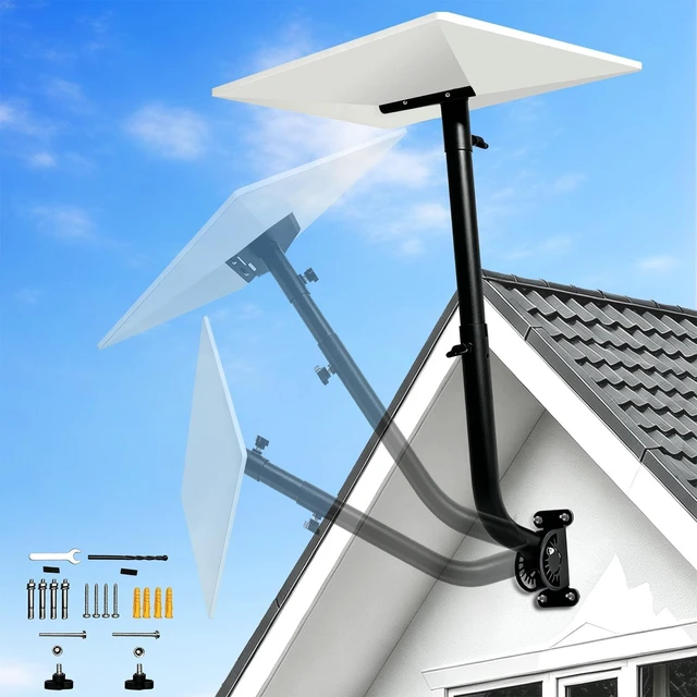 Main image of Starlink Mount for Standard Gen 3/4/4X, Adjustable Starlink Mount with Telescoping Arm, Rustproof, Weatherproof for Concrete/Wood Walls, Heavy-Duty Outdoor Dish & Indoor Router Mount