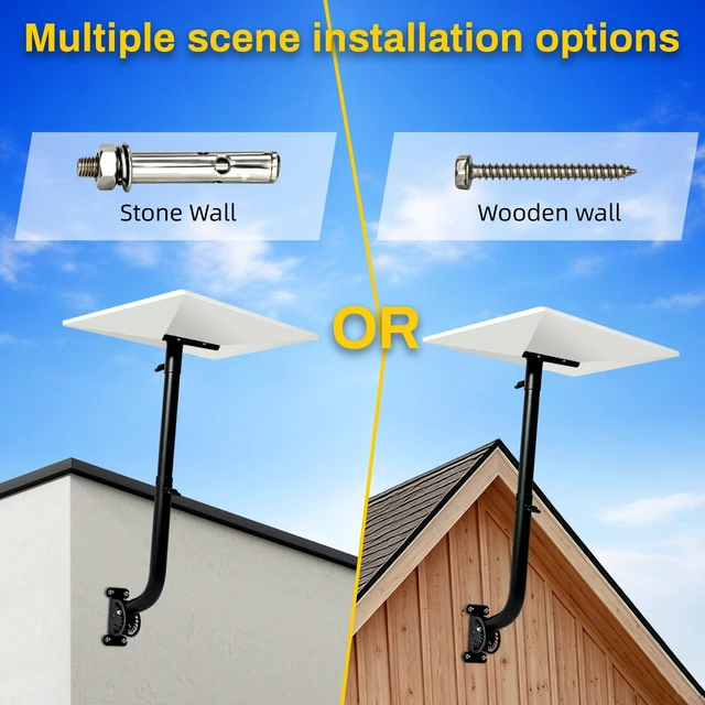 Alt view image 4 of 5 - Starlink Mount for Standard Gen 3/4/4X, Adjustable Starlink Mount with Telescoping Arm, Rustproof, Weatherproof for Concrete/Wood Walls, Heavy-Duty Outdoor Dish & Indoor Router Mount