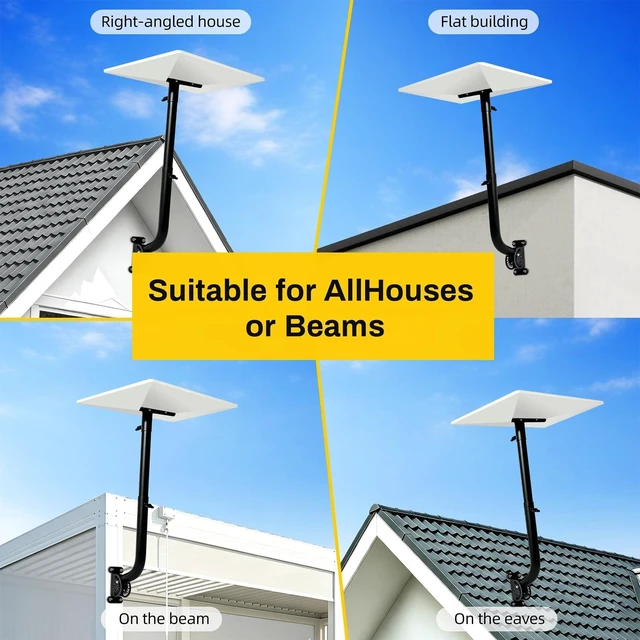 Alt view image 5 of 5 - Starlink Mount for Standard Gen 3/4/4X, Adjustable Starlink Mount with Telescoping Arm, Rustproof, Weatherproof for Concrete/Wood Walls, Heavy-Duty Outdoor Dish & Indoor Router Mount
