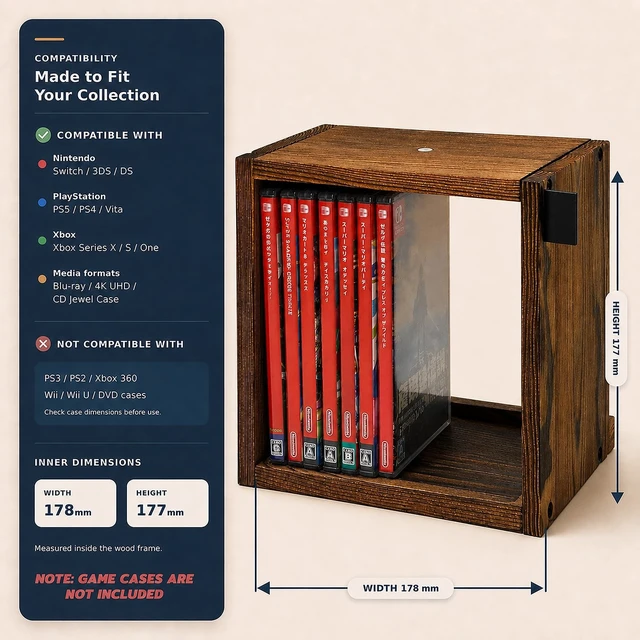 Alt view image 4 of 5 - Video Game Storage for Switch/ PS5/ Xbox/ Blu-ray/ CD Case Holder Organizer