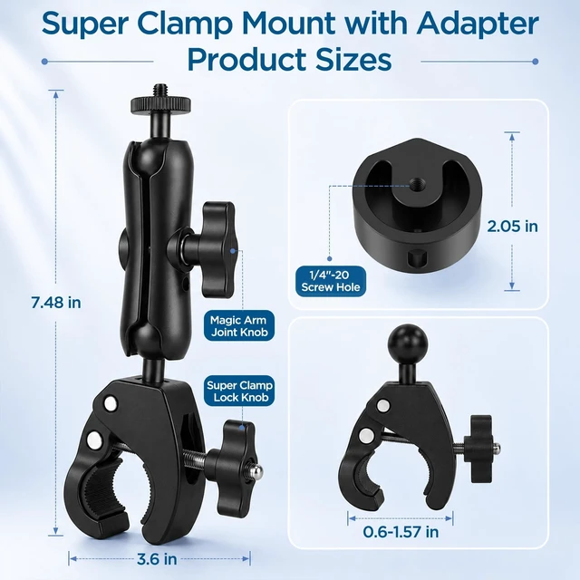 Alt view image 2 of 5 - LOVEALERT Starlink Mini Clamp Mount Kit, Adjustable Pole and Rail Adapter