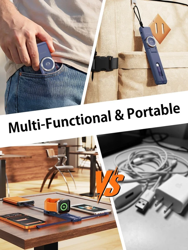 Alt view image 5 of 5 - Drayromn 3 in 1 Charging Cable for Travel Essentials, 60W USB C to Type C Cable with 12W Lightning & 5W Apple Watch Wireless Magnetic Charger,Portable Fast Charging Cord for iPhone 17 16 Sam