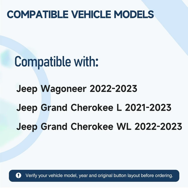 Alt view image 2 of 5 - Key Fob Remote Replacement for Jeep Wagoneer 2022 2021 2022 2023,Grand Cherokee L 2021-2023,Grand Cherokee WL 2022-2023 Car Keyless Entry M3NWXFOB1 68469565AA 433MHz 4A