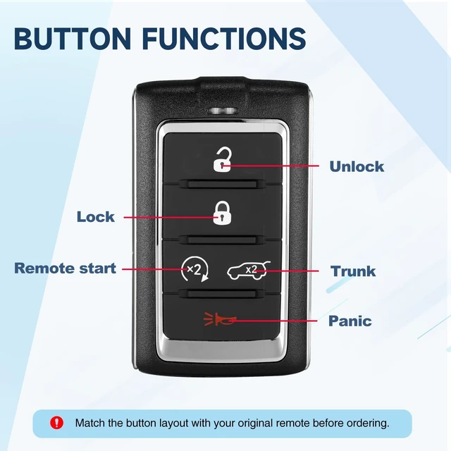 Alt view image 4 of 5 - Key Fob Remote Replacement for Jeep Wagoneer 2022 2021 2022 2023,Grand Cherokee L 2021-2023,Grand Cherokee WL 2022-2023 Car Keyless Entry M3NWXFOB1 68469565AA 433MHz 4A