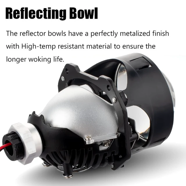 Alt view image 3 of 5 - HGTHXDF 3.0 Inch Blue Honeycomb Projector Lens with RGB Spiral Shrouds,Universal Headlight Retrofit Kit with Hi/Low Beam for H1 H4 H7 Car Motorcycle Headlight