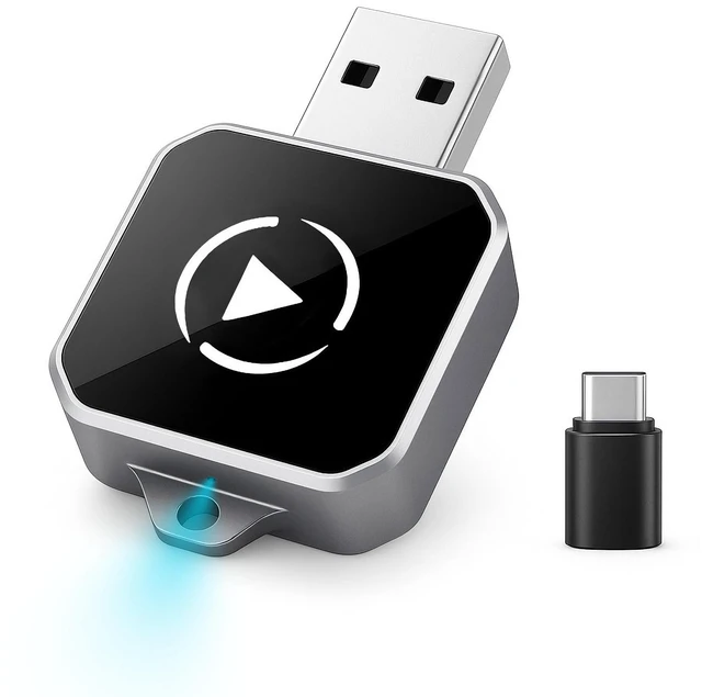 Main image of Wireless CarPlay & Android Auto Adapter, Plug & Play 2-in-1 Conversion for Wired Apple CarPlay Cars, USB/USB-C Compatible, Works with iPhone iOS 10+ & Android 11+ Smartphones
