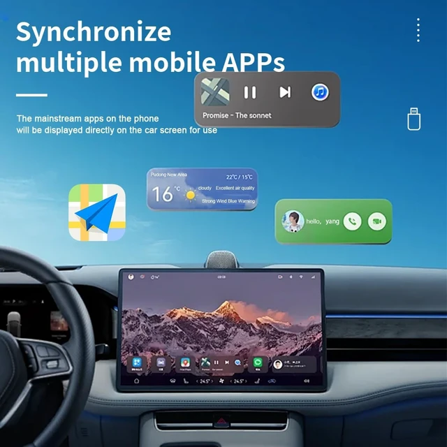 Alt view image 4 of 5 - Wireless CarPlay & Android Auto Adapter, Plug & Play 2-in-1 Conversion for Wired Apple CarPlay Cars, USB/USB-C Compatible, Works with iPhone iOS 10+ & Android 11+ Smartphones