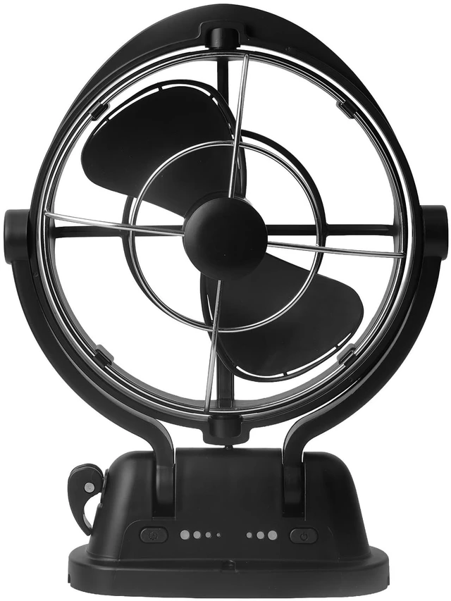 Main image of bakbrand Omnidirectional Fan Adjustable Tilt 12V/24V Auto-Sensing DC Whole Room Air Circulator Hardwire Installation Quiet Powerful Cooling Fans for RV/Car/Boat/Home/Office (Black)