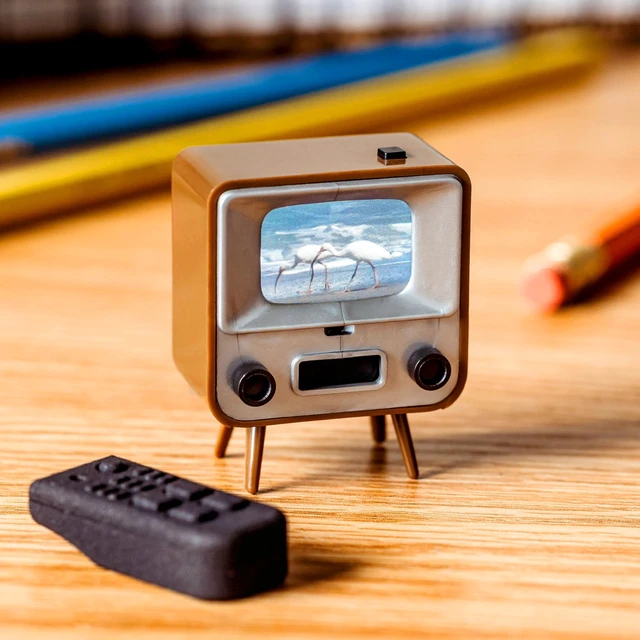 Alt view image 2 of 5 - TinyCircuits TinyTV 2 Portable Retro Mini TV, Brown