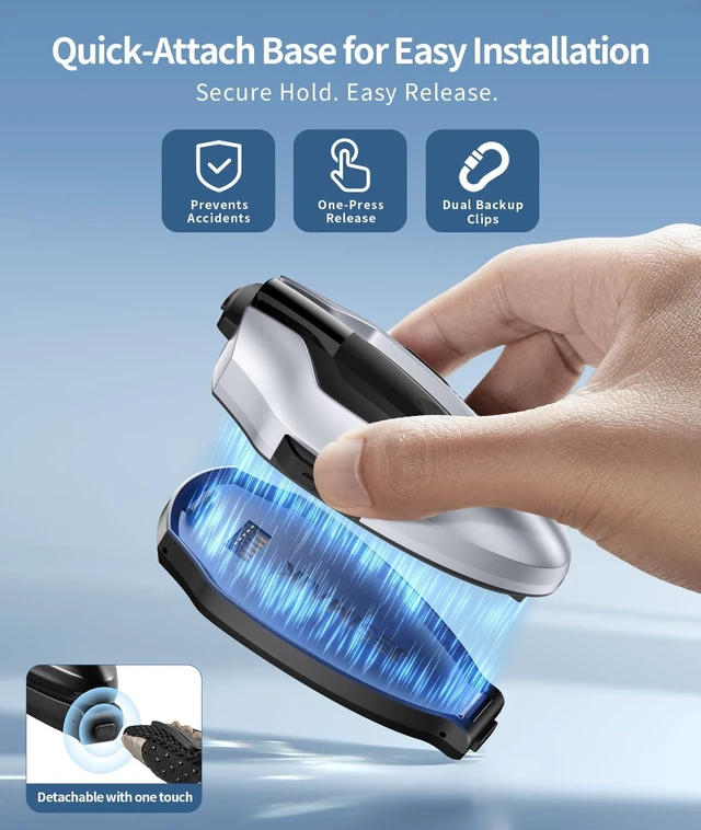 Alt view image 2 of 5 - JESIMAIK Motorcycle Helmet Bluetooth Intercom, 10-Rider Mesh Anti-Theft Magnet Mount Helmet Intercom with 900mAh Battery, 7-Layer Noise Cancellation Helmet Communication System,1 Pack