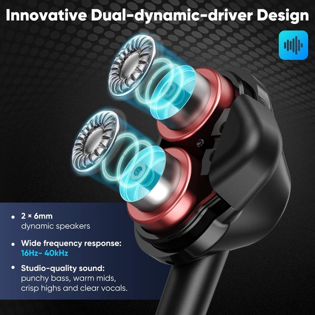 Alt view image 2 of 5 - USB-C Wired In-Ear Earbuds with Mic, Dual Driver for Hi-Fi Stereo Sound