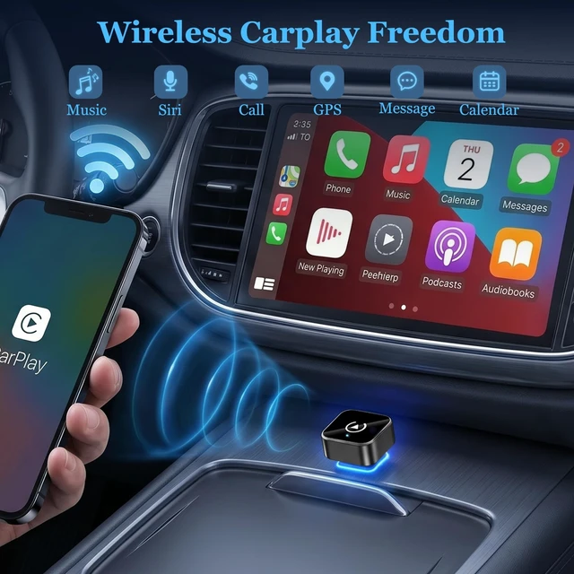 Alt view image 4 of 5 - 2026 Upgraded Wireless CarPlay Adapter for iPhone & Android Android Phone