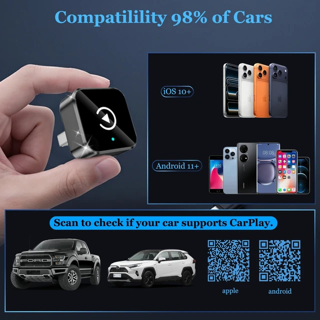 Alt view image 5 of 5 - 2026 Upgraded Wireless CarPlay Adapter for iPhone & Android Android Phone