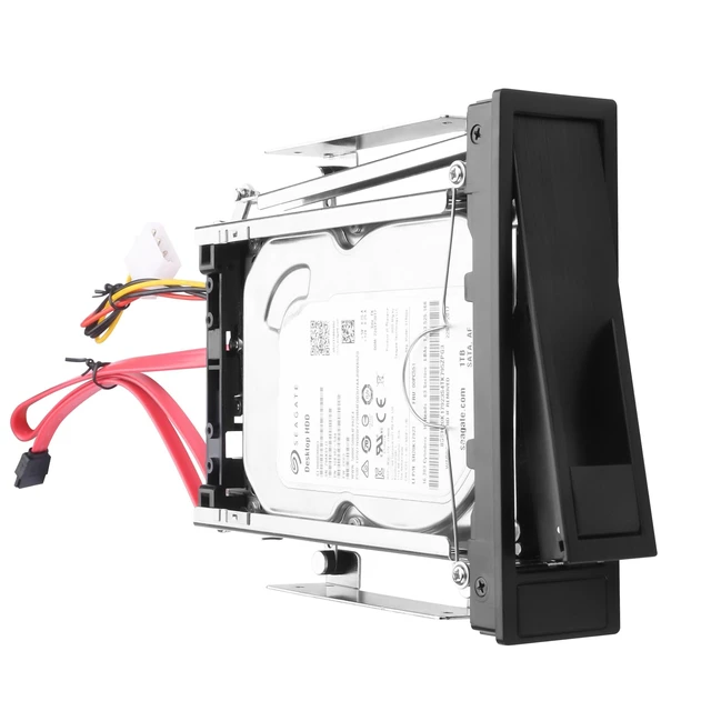 Alt view image 2 of 5 - YAODHAOD 3.5 Inch Mobile Rack SATA Mobile Rack, HDD Hard Drive Tray for 5.25 Inch Drive Bay, SATA I/II/III up to 6.0 Gbps, Hot-Swap, Anti-Vibration Kit