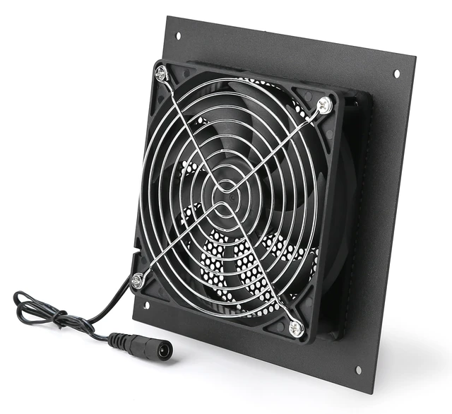 Alt view image 2 of 4 - Nalle 120MM Quiet Cooling Dual-Fan System with Power Adapter and Speed Control for Home Theater AV Cabinets Server Cabinet Greenhouse Cooling 6.3 * 6.3" Front-Panel