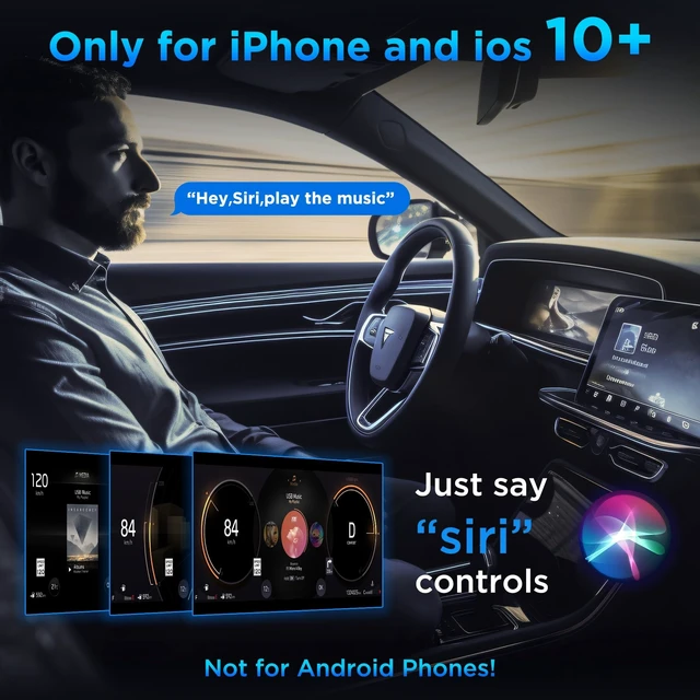 Alt view image 5 of 5 - Aswoema Wireless CarPlay Adapter for Apple iPhone, Easy Setup