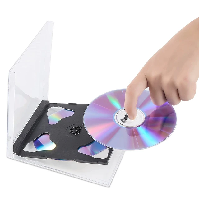 Alt view image 4 of 5 - Maxtek 10.4 mm Standard Double (2 Discs Capacity) Clear CD Jewel Case with Black Tray, 50 Pack