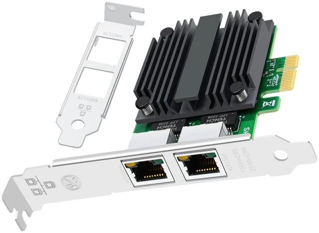 Main image of Lidkew Network Card with Intel I226-V Chip Dual Ports,2.5G PCIE X1 Server Network Adapter LAN NIC Card 2 RJ45 Ports Ethernet Adapter Support Windows 11/10 Windows Server/2022