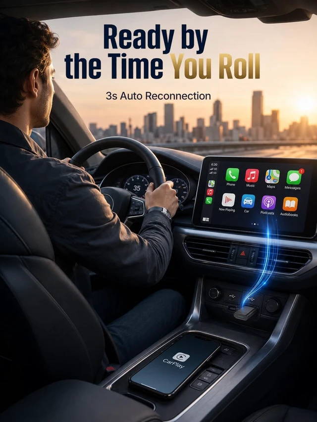 Alt view image 2 of 5 - FlyJunct Wireless CarPlay Adapter & Android Auto Dongle