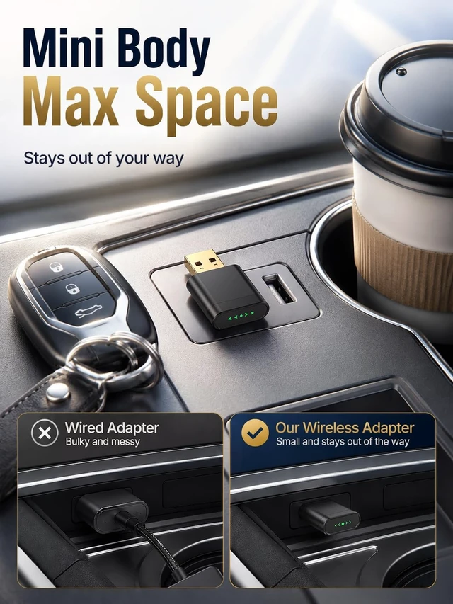 Alt view image 5 of 5 - FlyJunct Wireless CarPlay Adapter & Android Auto Dongle