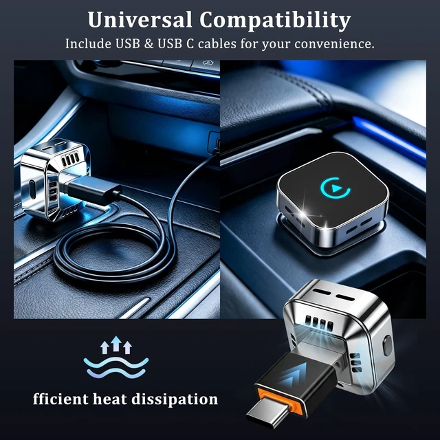 Alt view image 2 of 5 - 2026 Upgraded Wireless CarPlay Adapter for iPhone & Android Android Phone