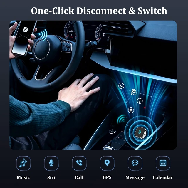 Alt view image 5 of 5 - 2026 Upgraded Wireless CarPlay Adapter for iPhone & Android Android Phone